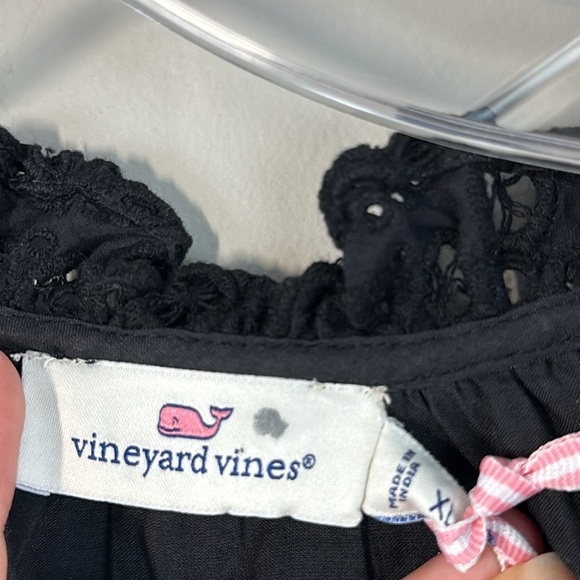 NWT Vineyard Vines Black Eyelet Tiered Ruffle Neck Dress Size XL - Picture 7 of 15